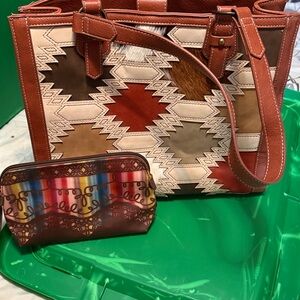 ♥️Catchfly Aztec Western Tote Bag and Make up bag